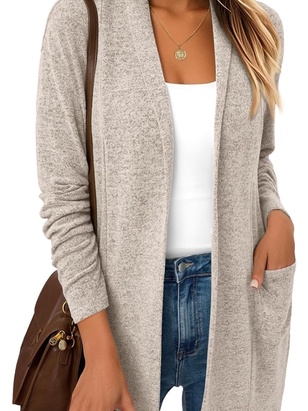 LILLUSORY Cardigan for Women Lightweight Cardigans Lt. Gray Size Large